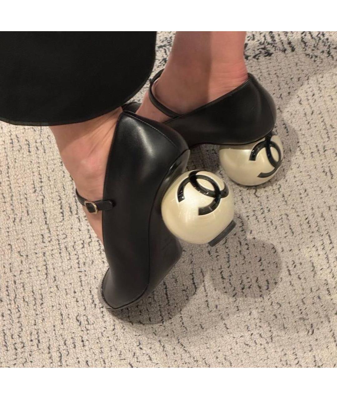 CHANEL Черные кожаные туфли, фото 3