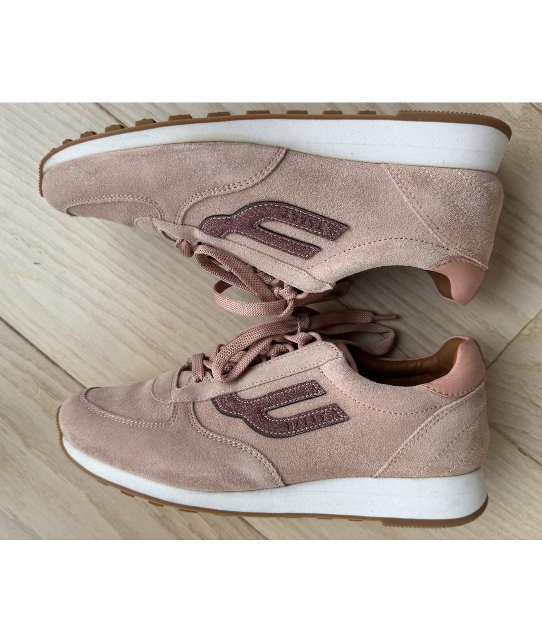 BALLY Розовые замшевые кроссовки, фото 10