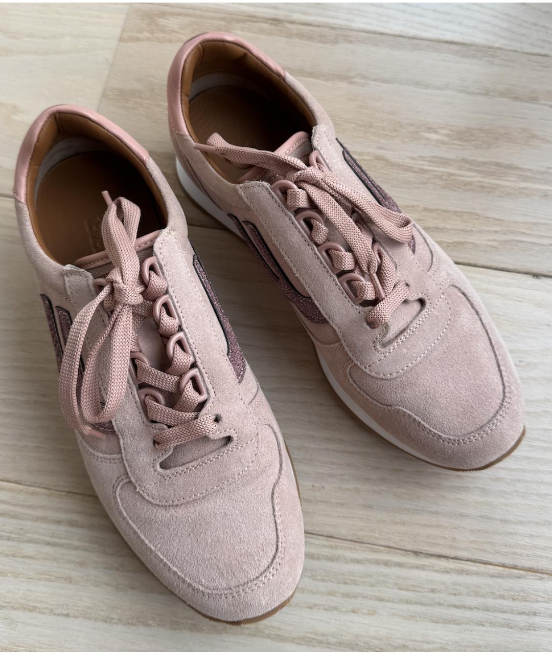 BALLY Розовые замшевые кроссовки, фото 3