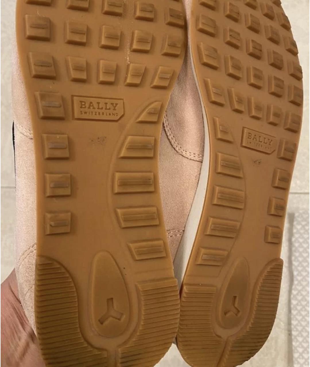 BALLY Розовые замшевые кроссовки, фото 6