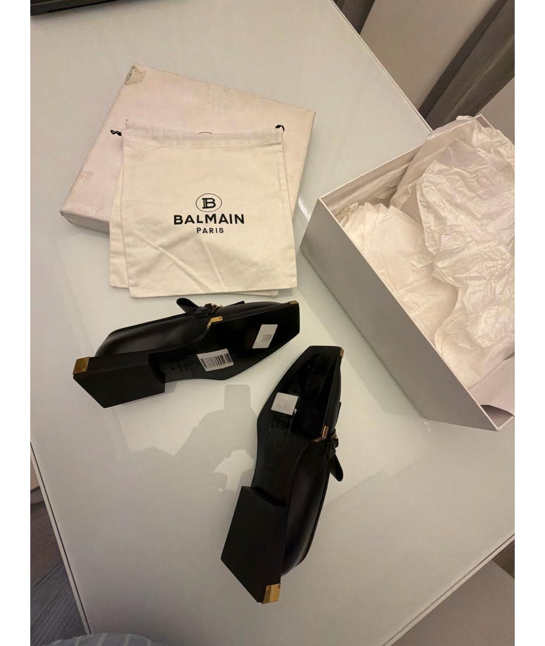 BALMAIN Черные кожаные туфли, фото 6