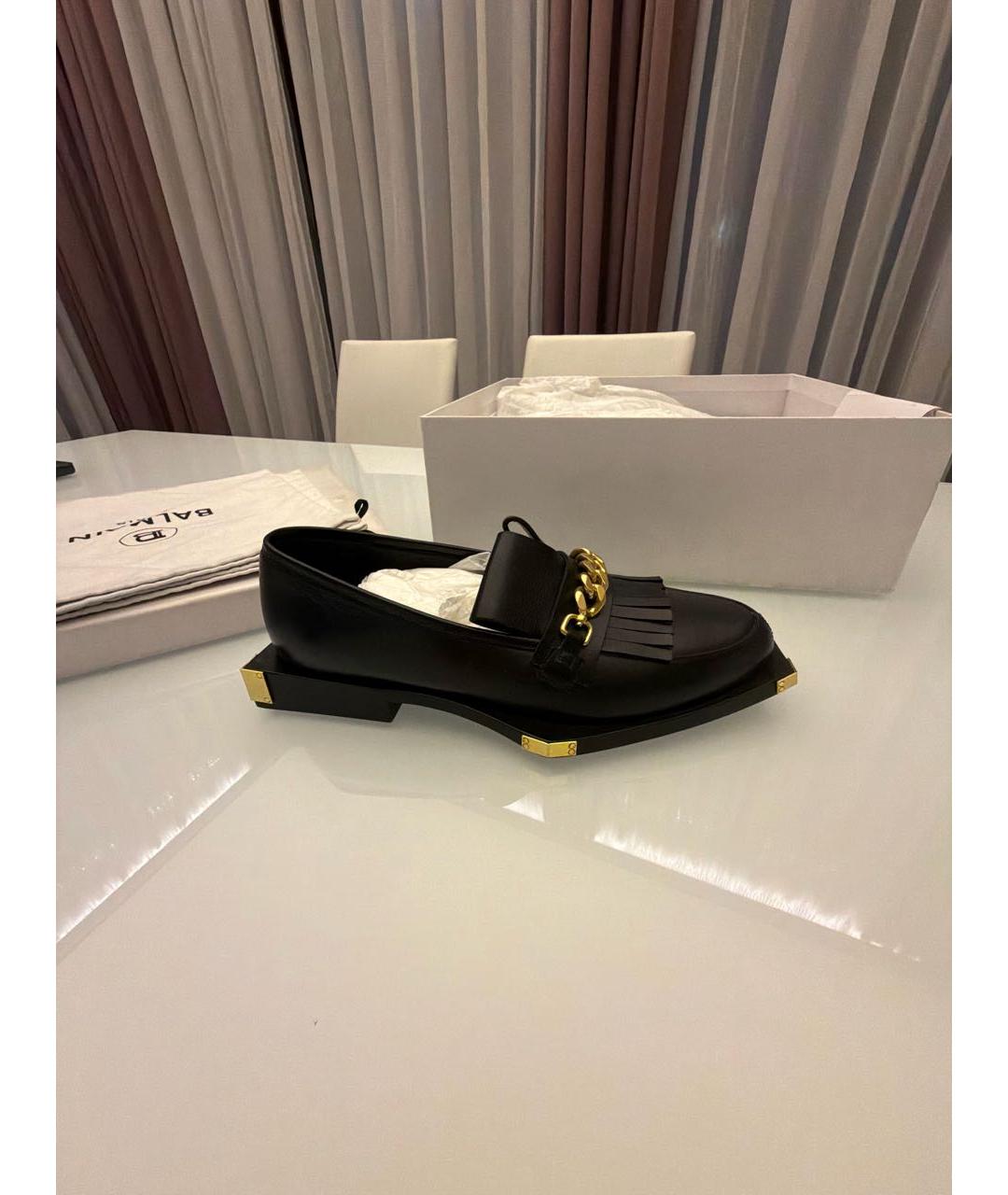 BALMAIN Черные кожаные туфли, фото 7