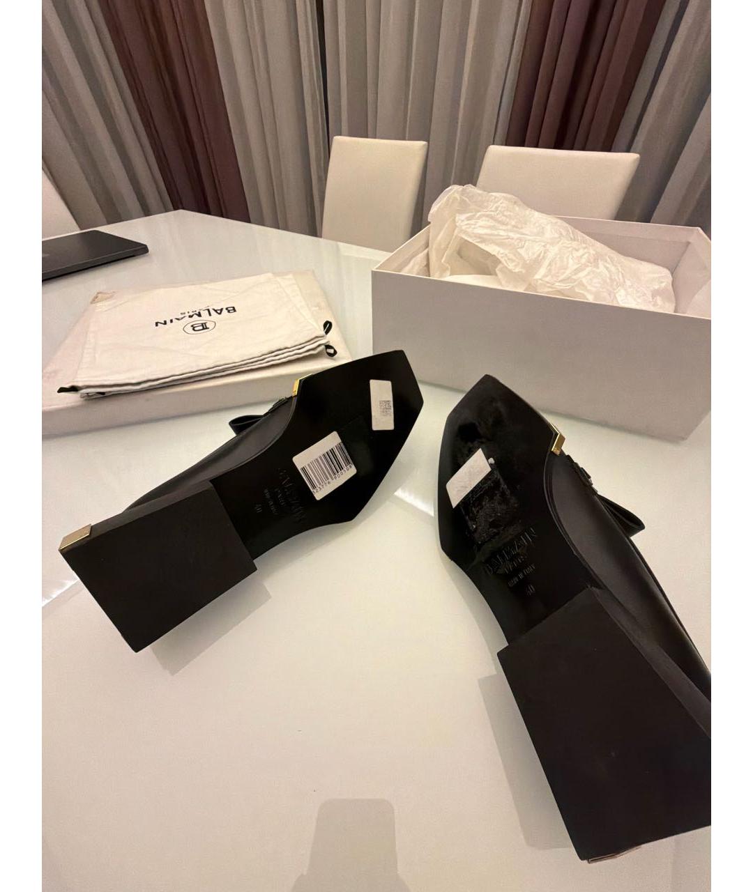 BALMAIN Черные кожаные туфли, фото 5