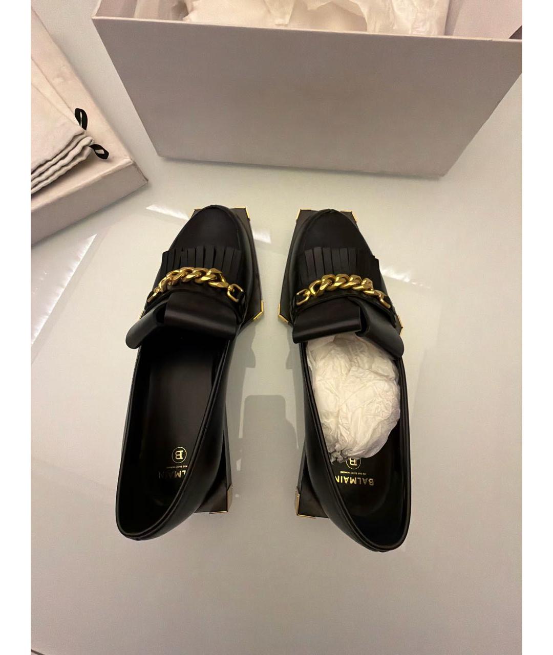 BALMAIN Черные кожаные туфли, фото 3