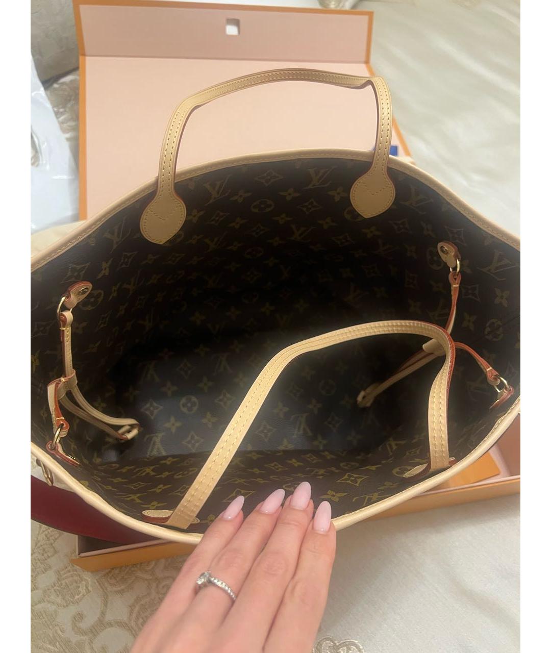 LOUIS VUITTON Красная сумка тоут, фото 4