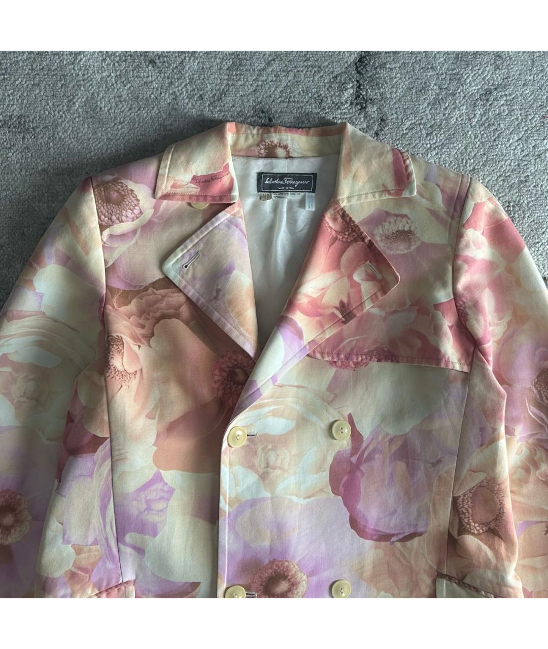 FERRAGAMO Розовый хлопковый тренч/плащ, фото 3