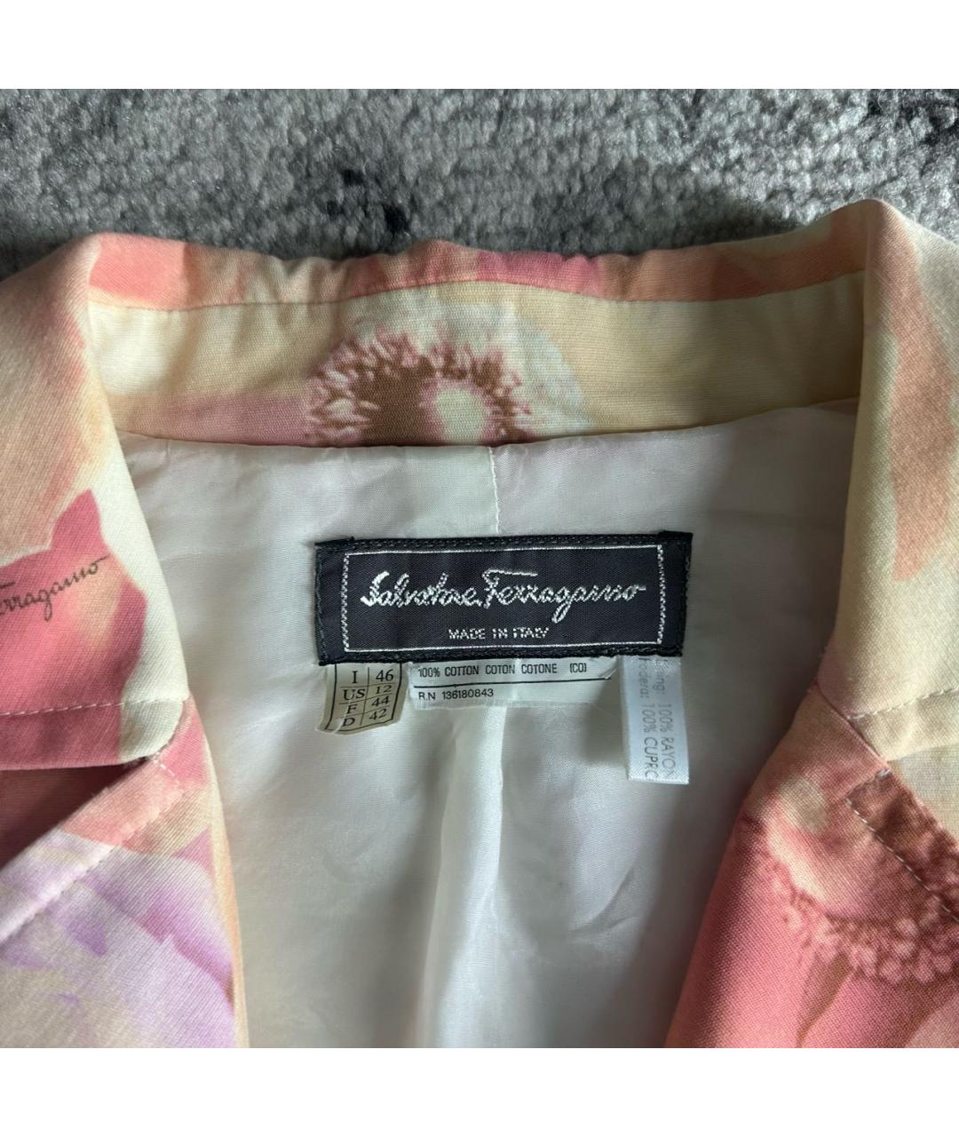 FERRAGAMO Розовый хлопковый тренч/плащ, фото 7