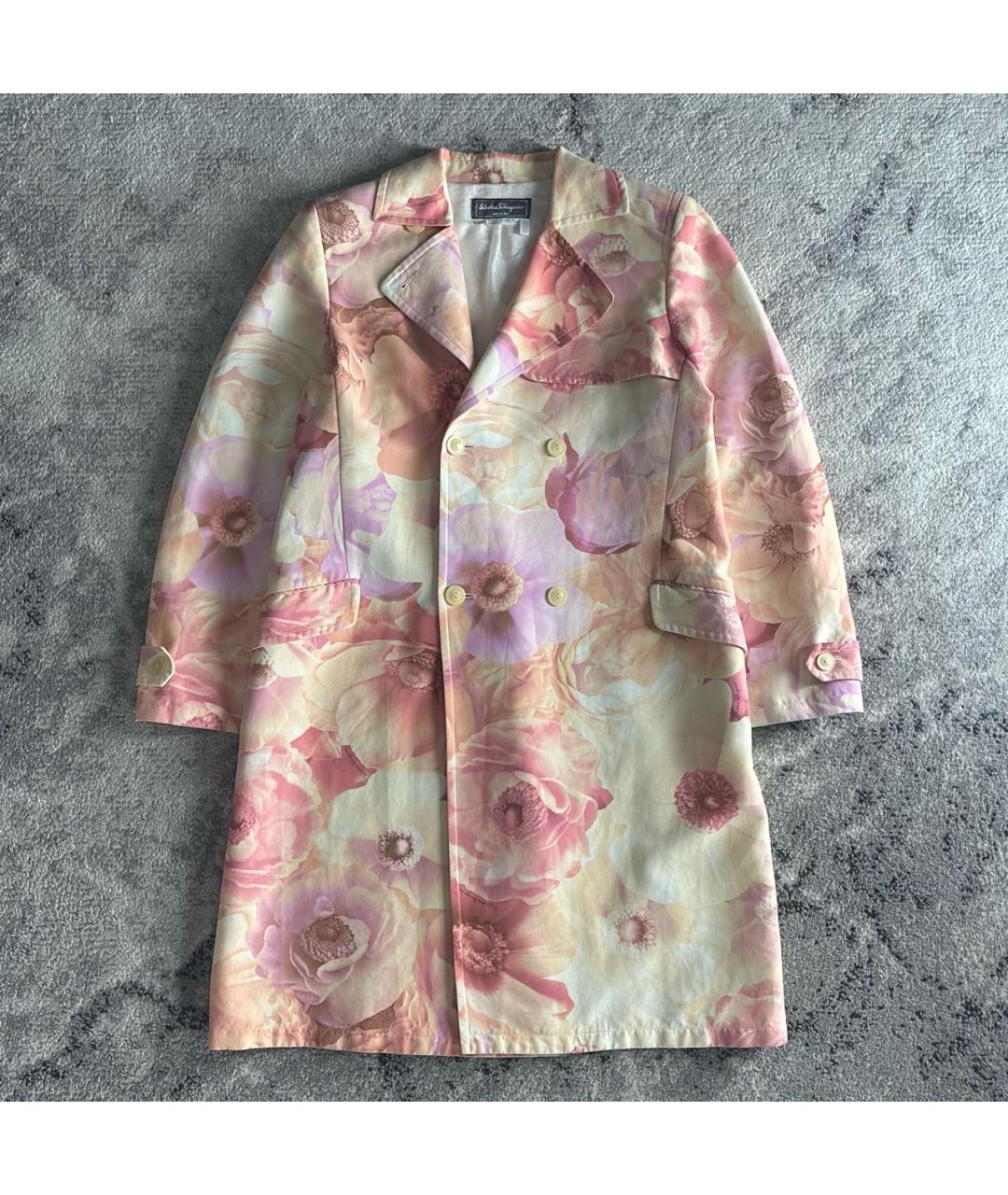 FERRAGAMO Розовый хлопковый тренч/плащ, фото 8