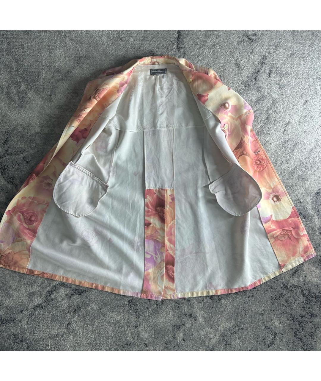 FERRAGAMO Розовый хлопковый тренч/плащ, фото 6