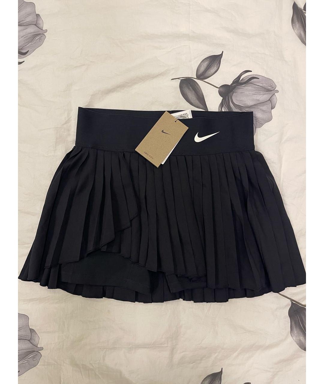 NIKE Черная полиэстеровая юбка мини, фото 5