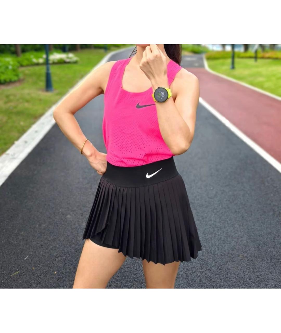 NIKE Черная полиэстеровая юбка мини, фото 8