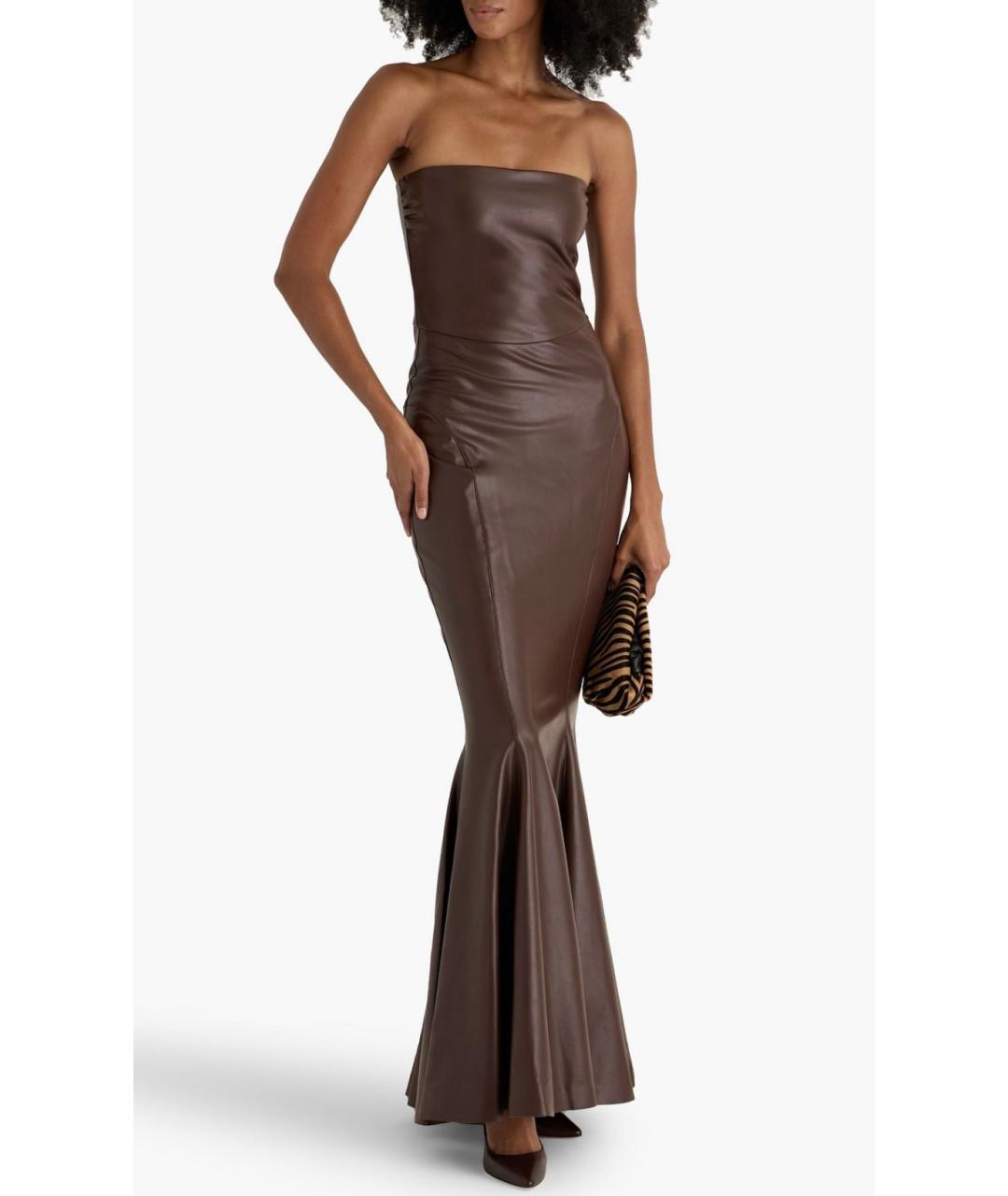 NORMA KAMALI Коричневое коктейльное платье, фото 2