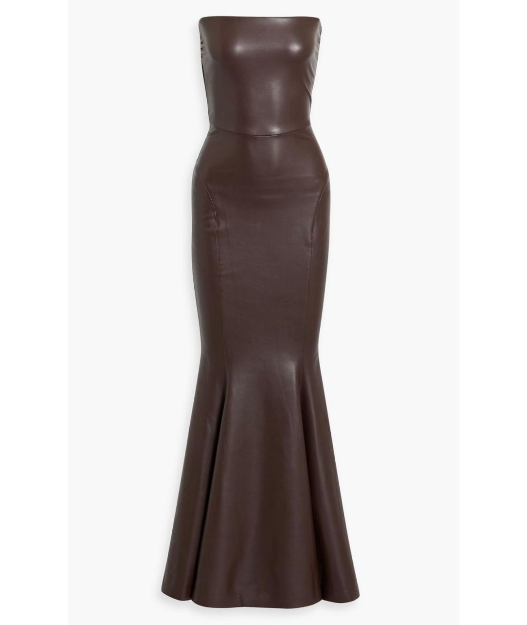 NORMA KAMALI Коричневое коктейльное платье, фото 6