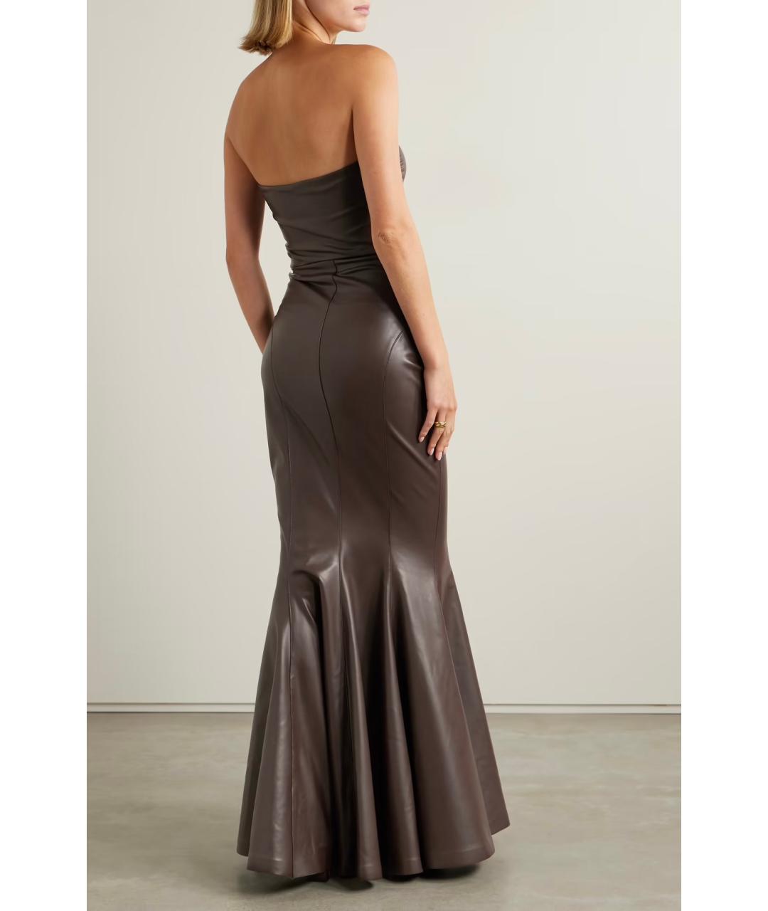 NORMA KAMALI Коричневое коктейльное платье, фото 5