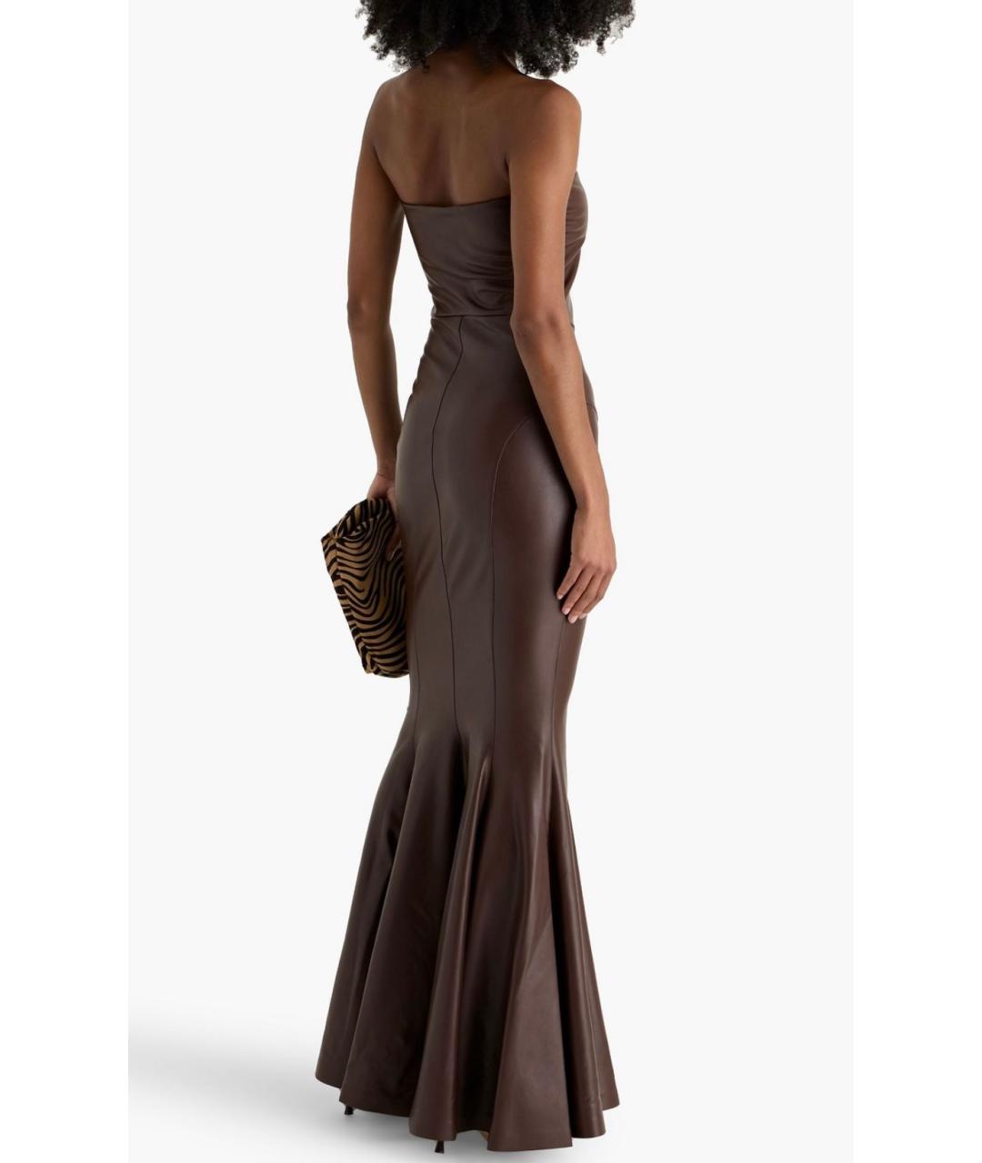 NORMA KAMALI Коричневое коктейльное платье, фото 3