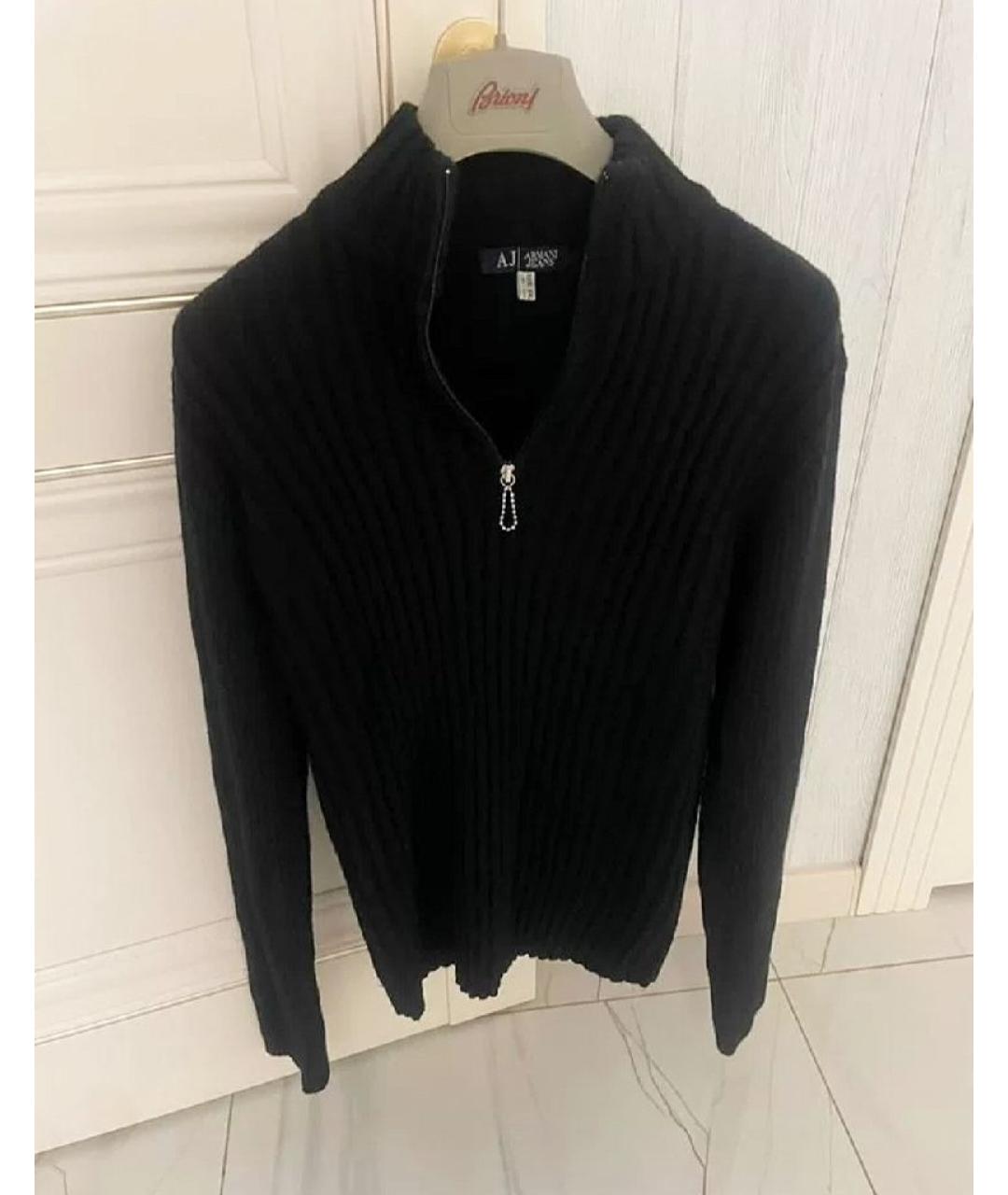 ARMANI JEANS Черный шерстяной джемпер / свитер, фото 4
