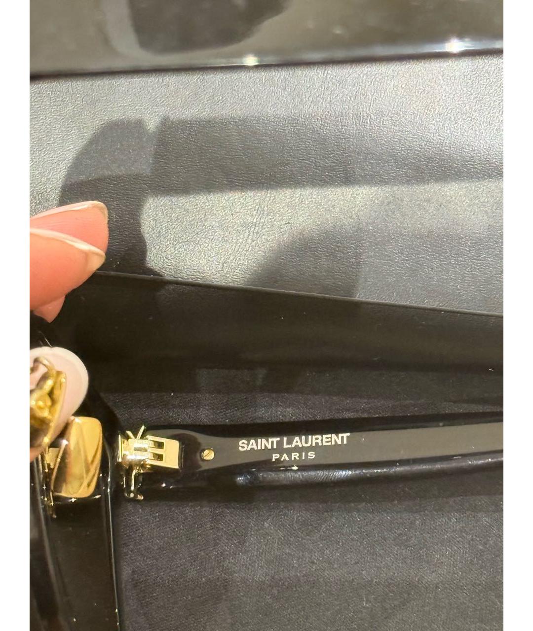 SAINT LAURENT Черные пластиковые солнцезащитные очки, фото 3