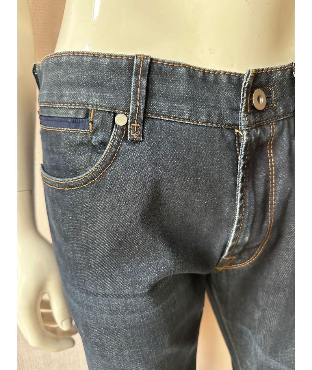 INCOTEX Синие хлопко-эластановые прямые джинсы, фото 5