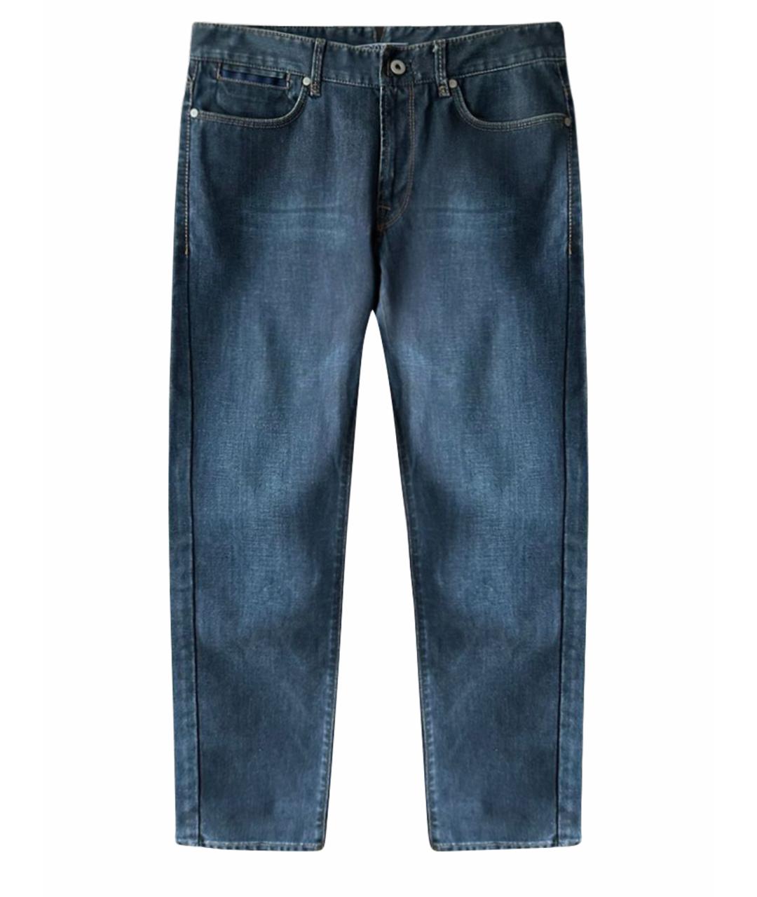 INCOTEX Синие хлопко-эластановые прямые джинсы, фото 1