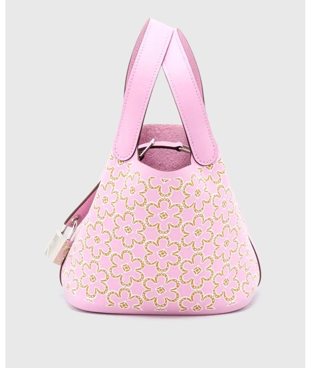 HERMES Розовая кожаная сумка тоут, фото 2