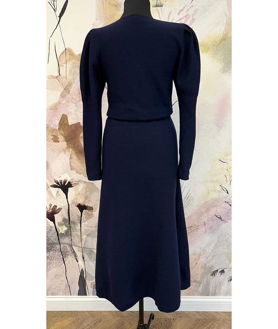 GABRIELA HEARST Темно-синее шерстяное повседневное платье, фото 2