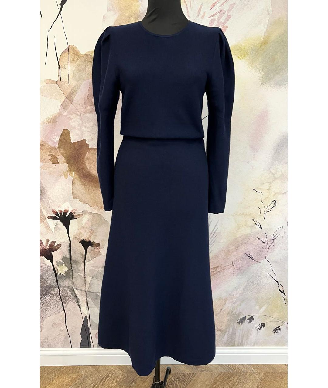 GABRIELA HEARST Темно-синее шерстяное повседневное платье, фото 7