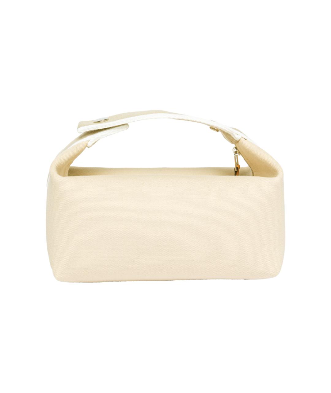 HERMES Бежевая хлопковая косметичка, фото 3