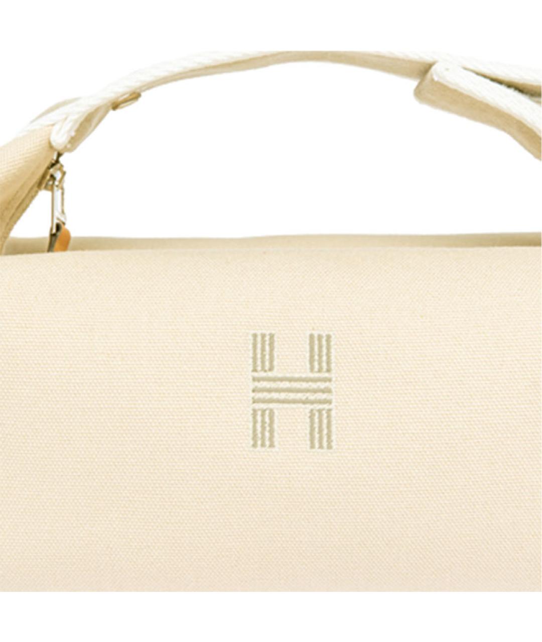 HERMES Бежевая хлопковая косметичка, фото 5