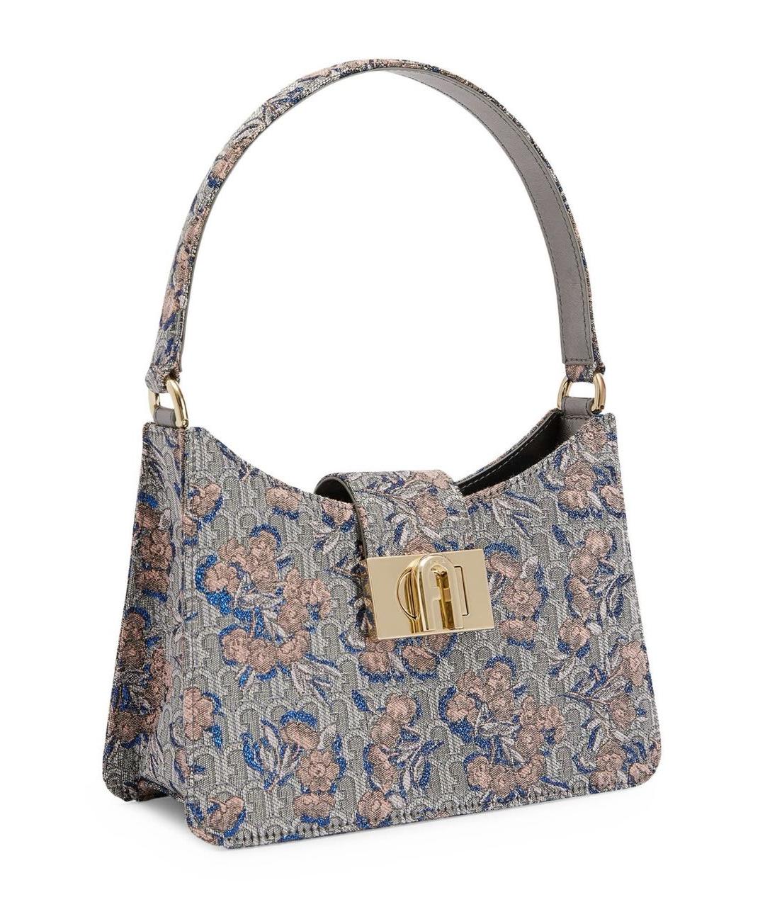 FURLA Голубая жаккардовая сумка через плечо, фото 1