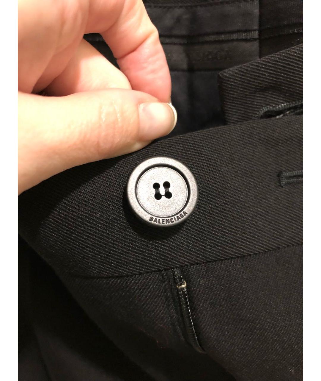 BALENCIAGA Черные шерстяные повседневные брюки, фото 6