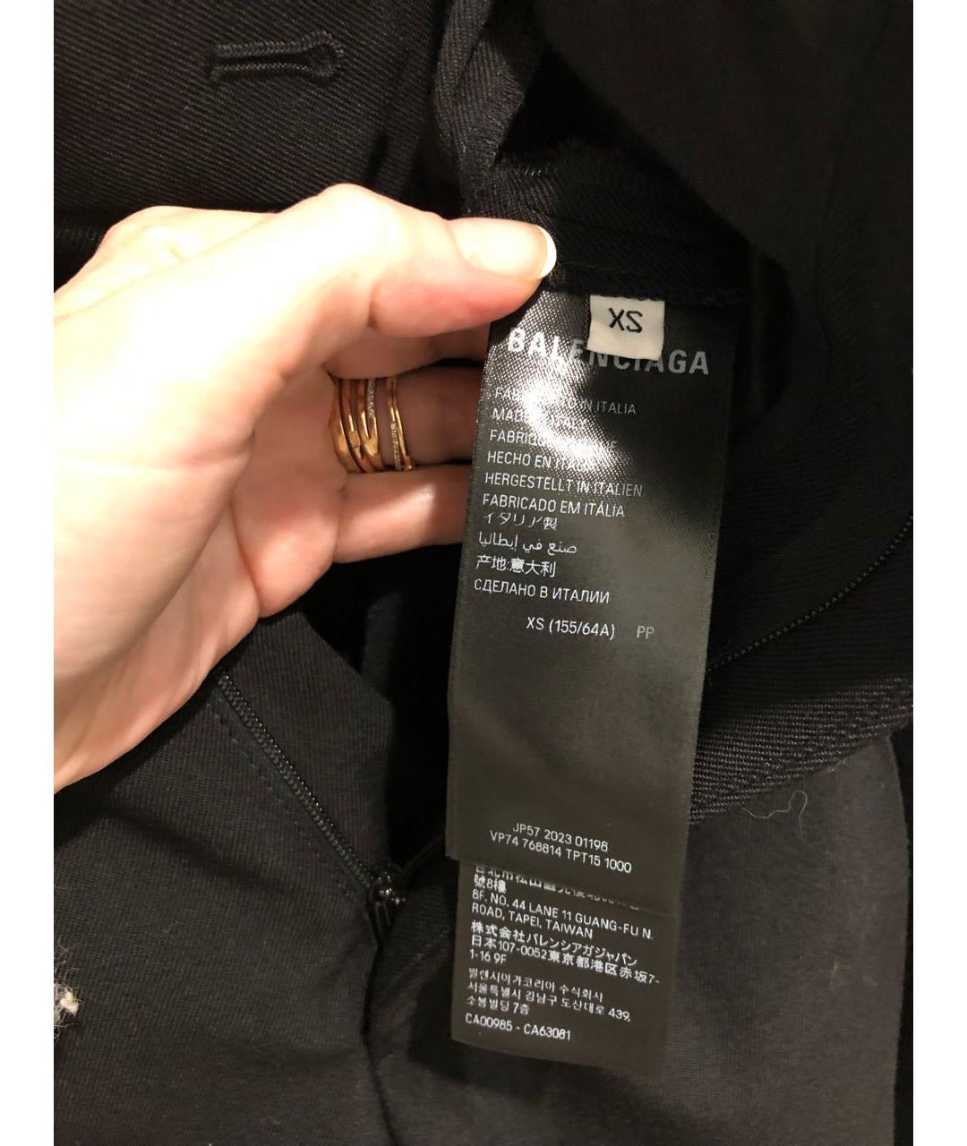 BALENCIAGA Черные шерстяные повседневные брюки, фото 7