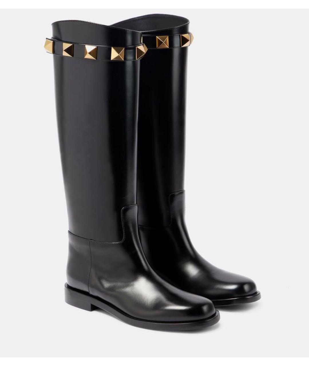 VALENTINO Черные кожаные сапоги, фото 2