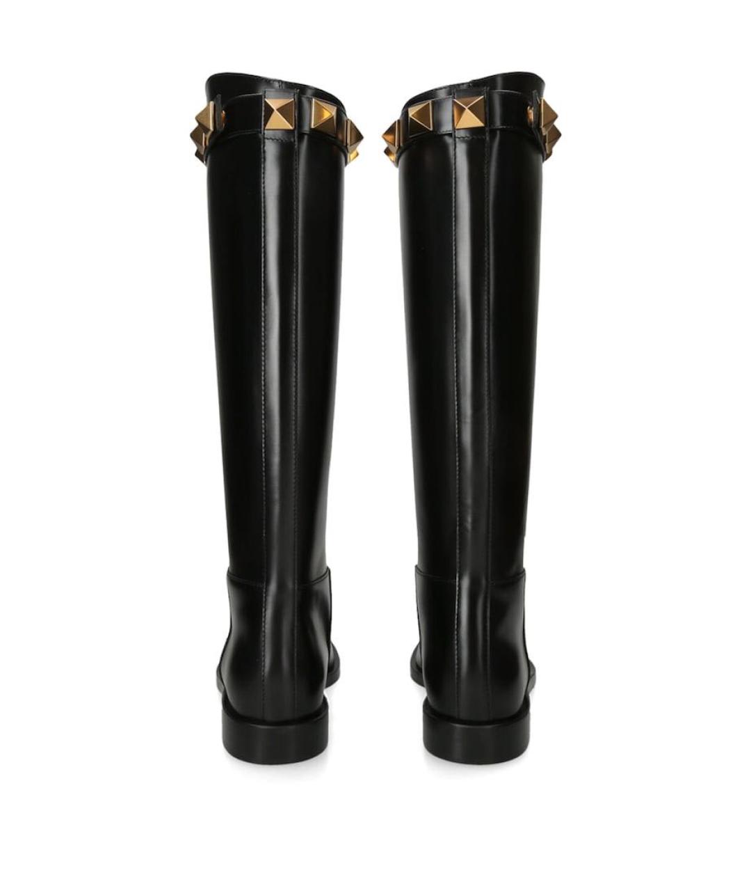 VALENTINO Черные кожаные сапоги, фото 4