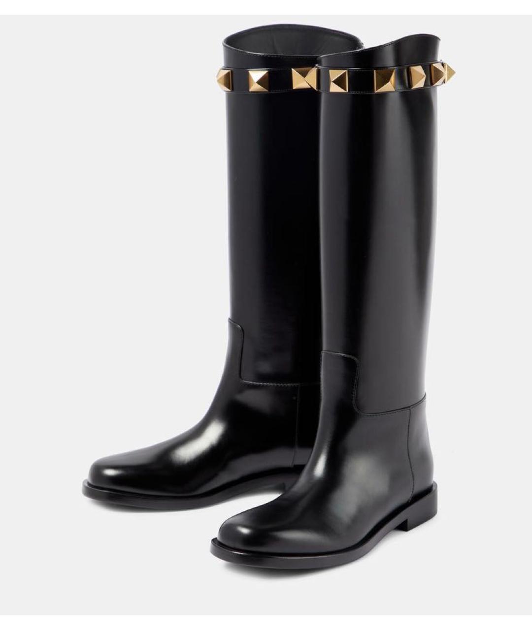 VALENTINO Черные кожаные сапоги, фото 5