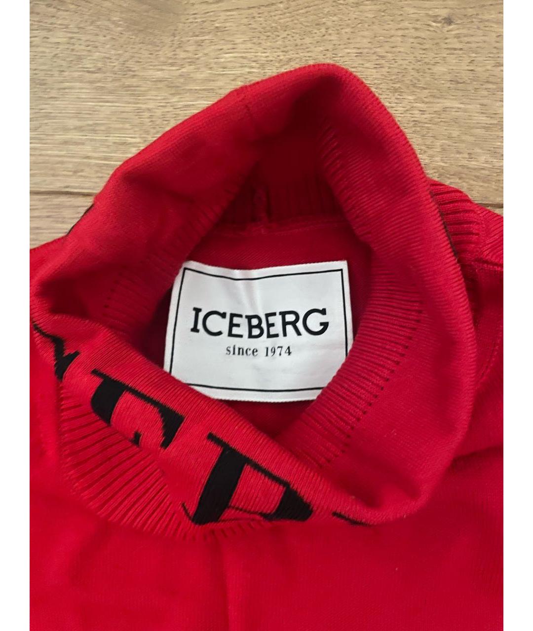 ICEBERG Красное хлопковое повседневное платье, фото 2