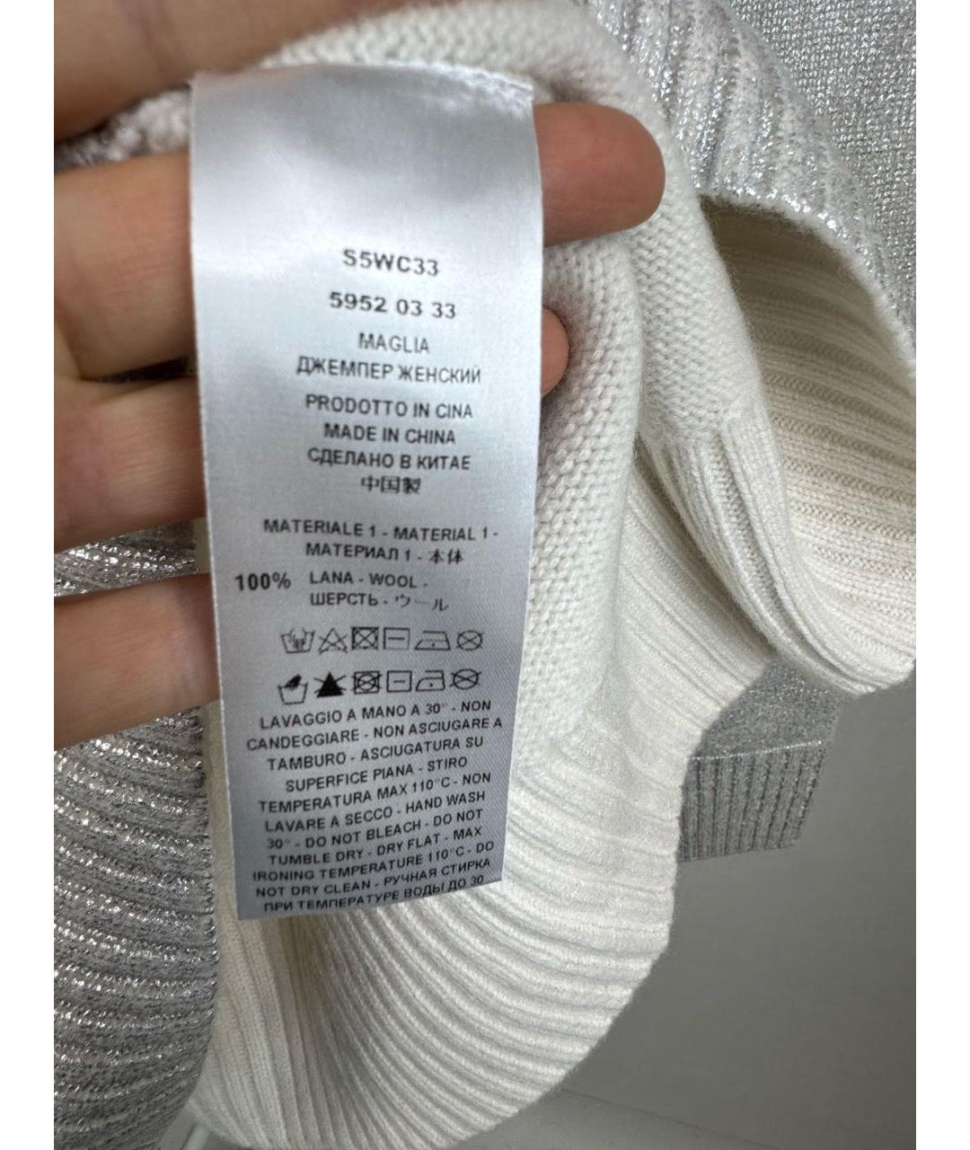 SEMICOUTURE Серебрянный шерстяной джемпер / свитер, фото 8