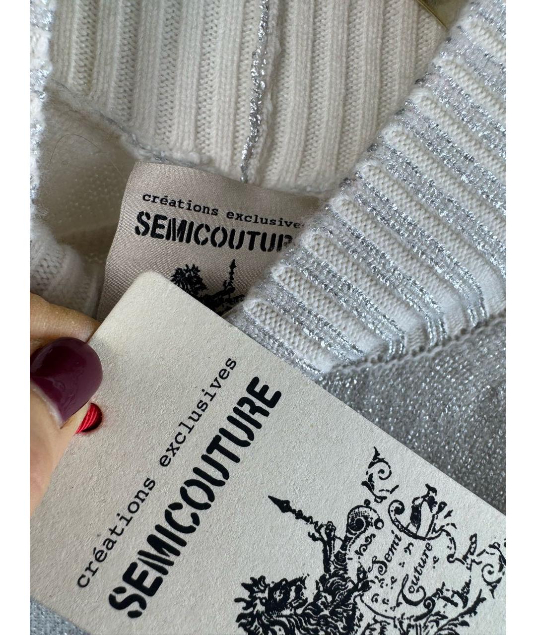 SEMICOUTURE Серебрянный шерстяной джемпер / свитер, фото 5
