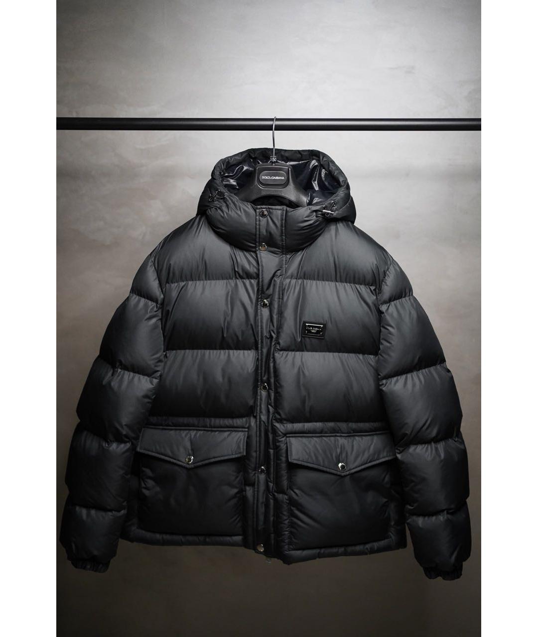 DOLCE&GABBANA Черный полиамидовый пуховик, фото 2