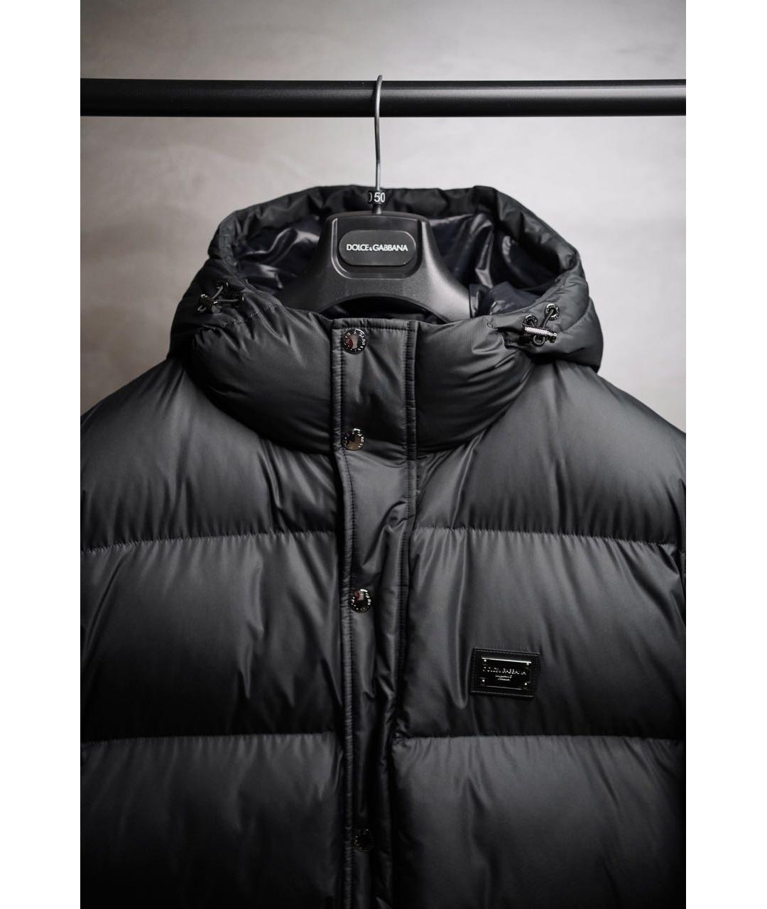 DOLCE&GABBANA Черный полиамидовый пуховик, фото 7