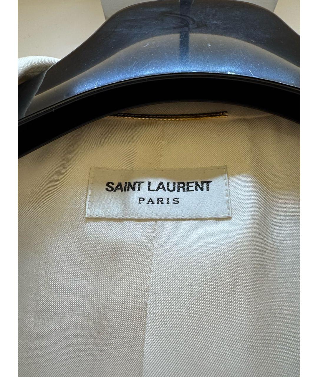 SAINT LAURENT Белый шерстяной жакет/пиджак, фото 4