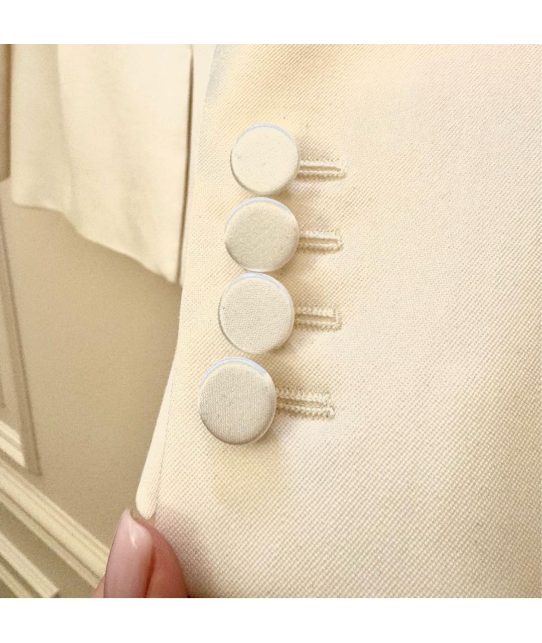 SAINT LAURENT Белый шерстяной жакет/пиджак, фото 6