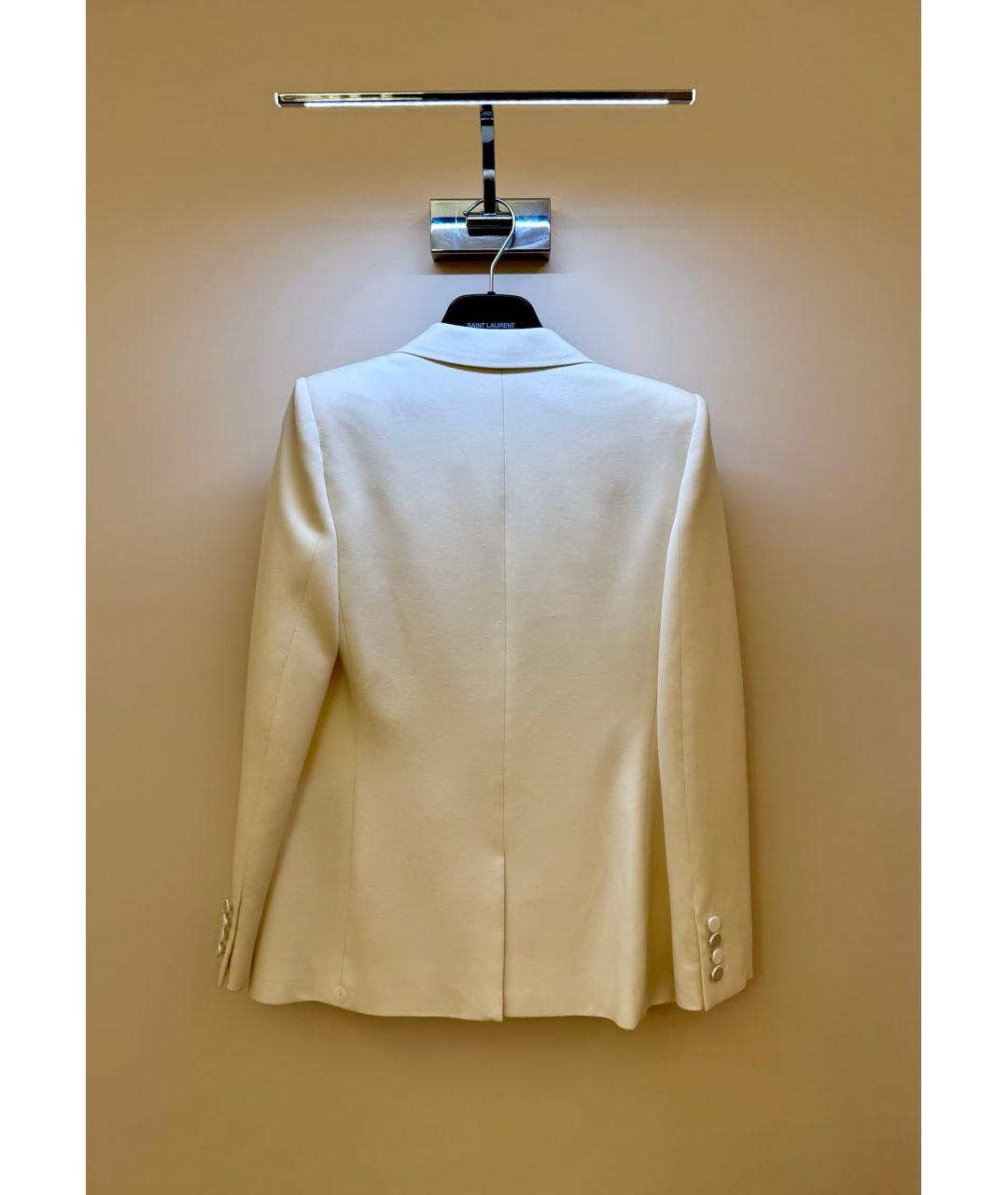 SAINT LAURENT Белый шерстяной жакет/пиджак, фото 2