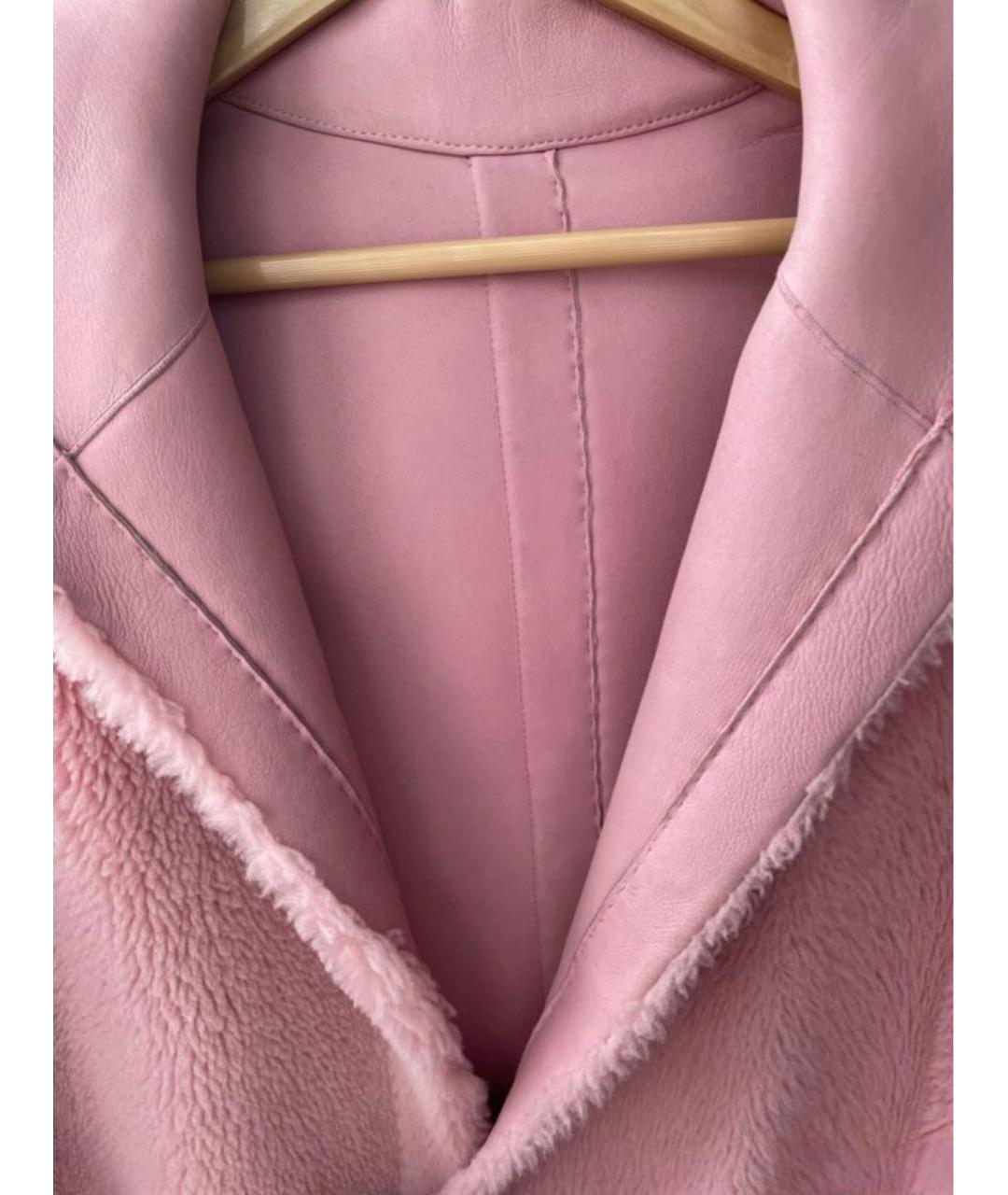 MAX MARA Розовое меховое пальто, фото 6