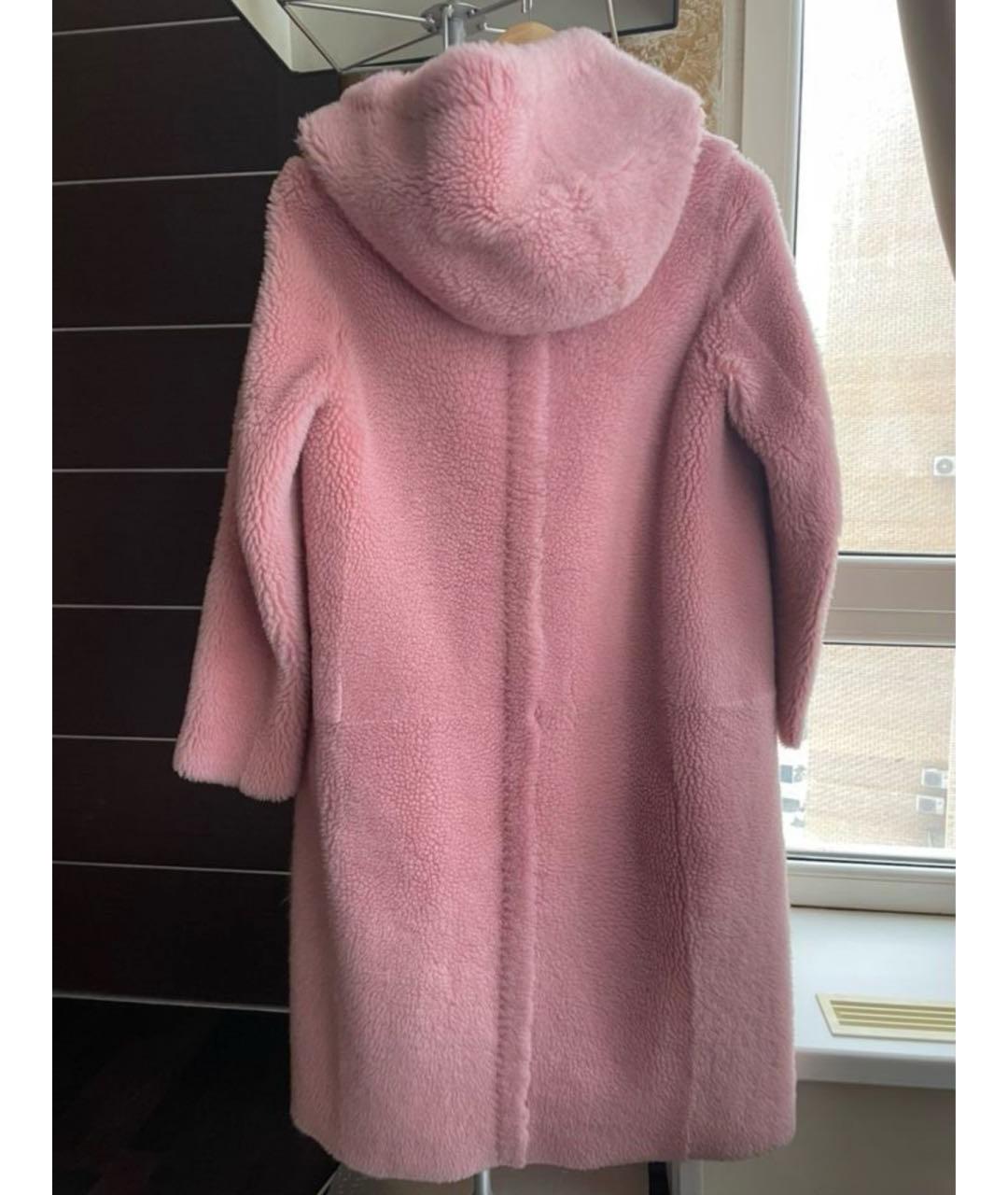 MAX MARA Розовое меховое пальто, фото 3