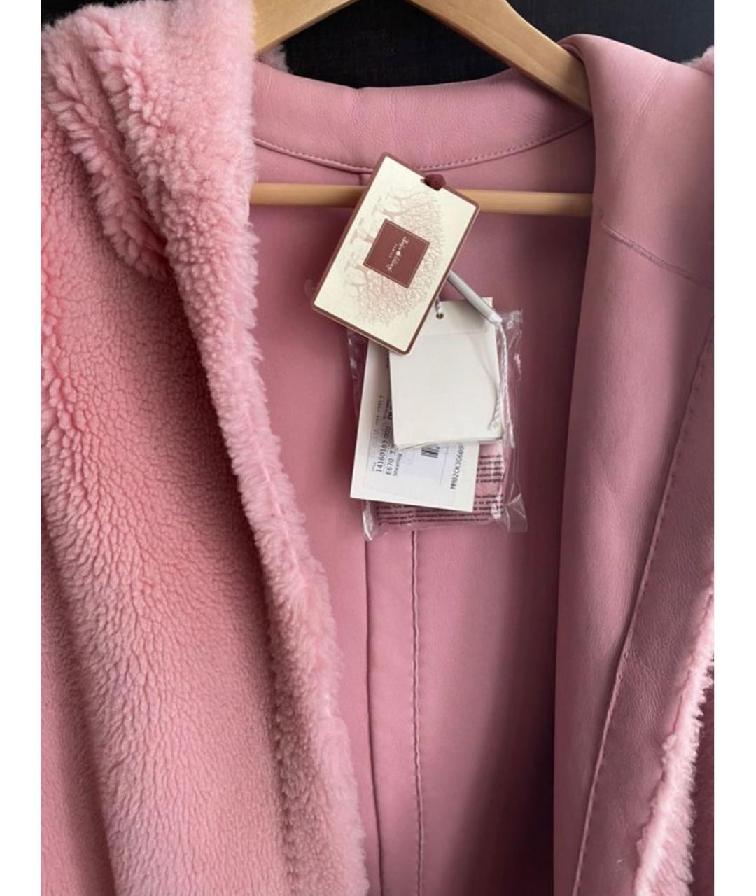 MAX MARA Розовое меховое пальто, фото 4
