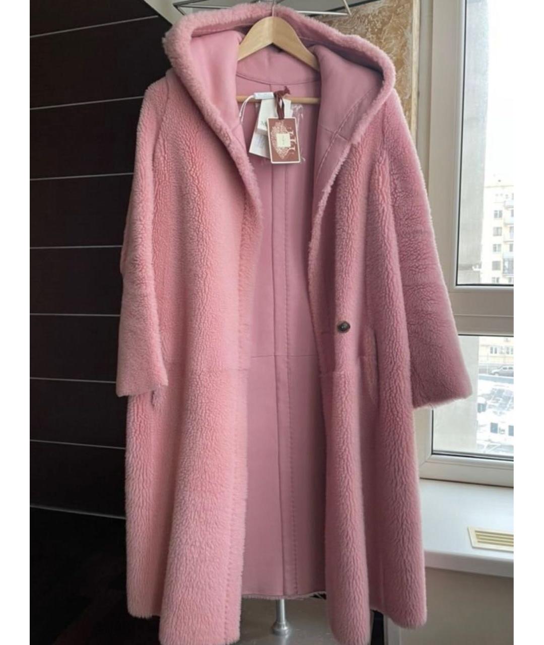 MAX MARA Розовое меховое пальто, фото 2