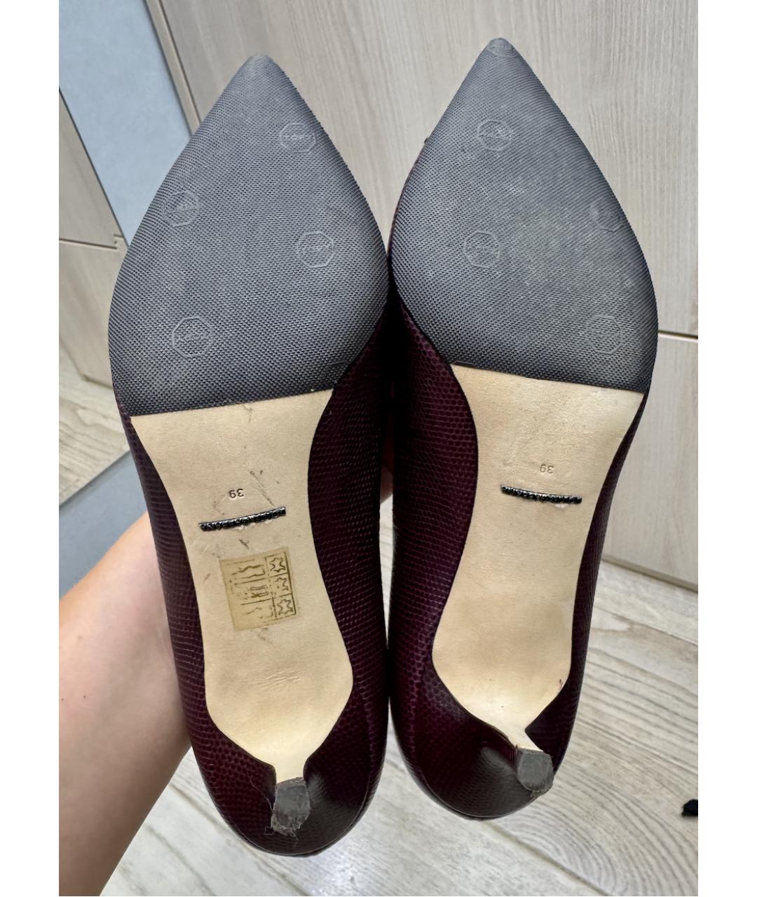 DOLCE&GABBANA Бордовые кожаные туфли, фото 5