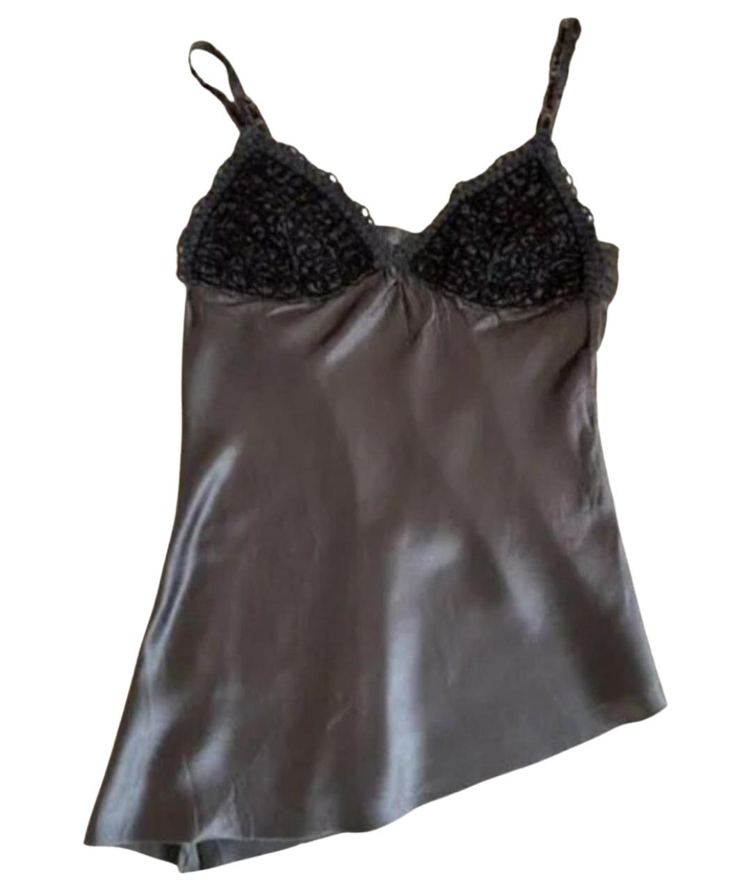 HUGO BOSS Антрацитовая ацетатная майка, фото 1