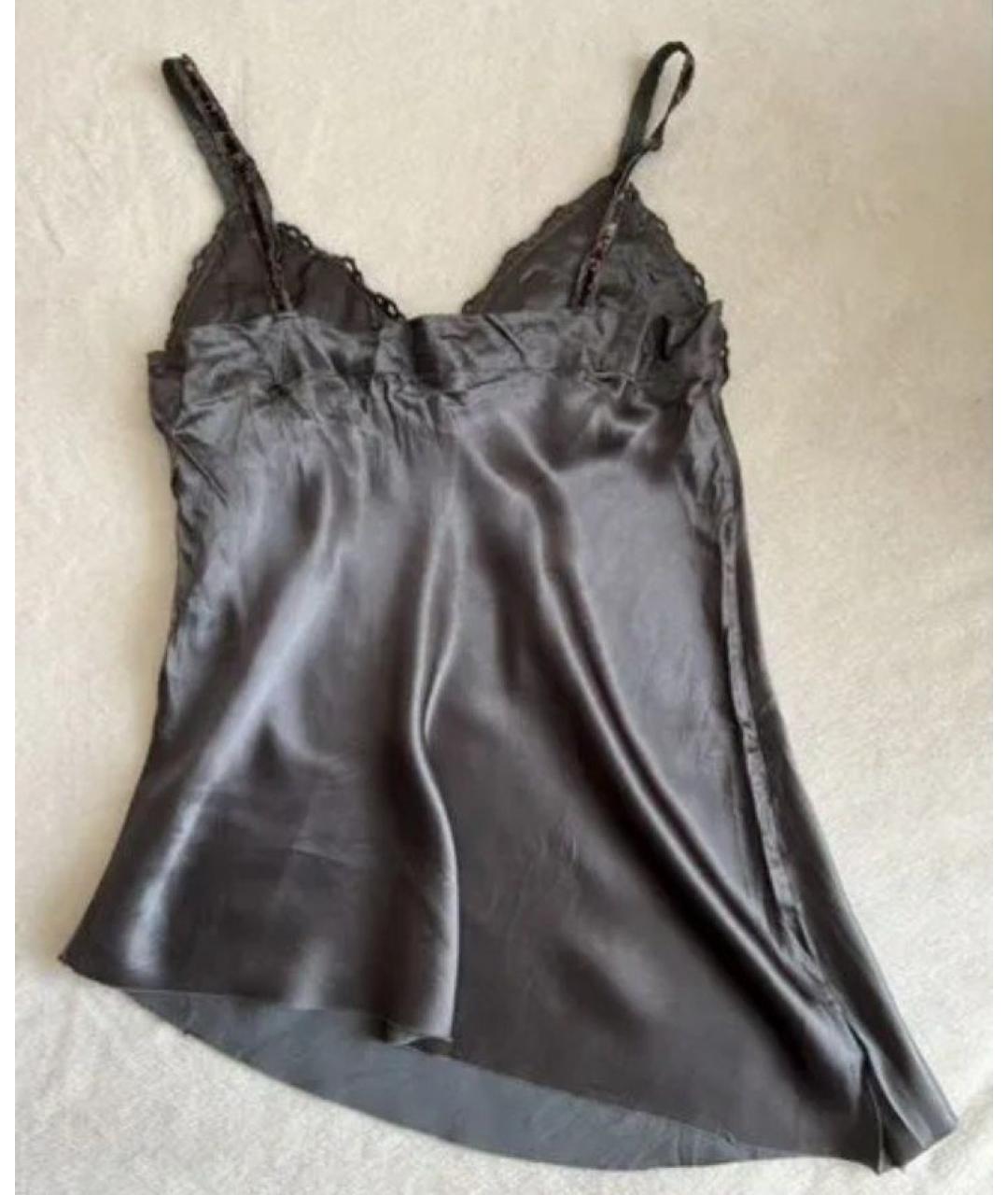 HUGO BOSS Антрацитовая ацетатная майка, фото 2