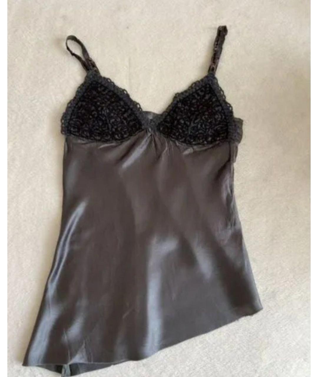 HUGO BOSS Антрацитовая ацетатная майка, фото 8